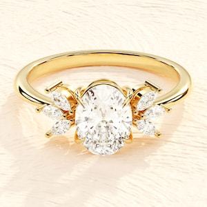 เครื่องประดับชั้นดีแหวนเพชร moissanite ชุบทอง 925 หมั้นแต่งงานเงินสเตอร์ลิงปรับแต่งแหวนนิรันดร์คุณภาพสูง - Product Image 5