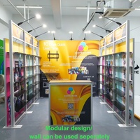 Étagères TV modulaires en aluminium SEG 10x10 avec impression personnalisée, stand d'exposition pour salon professionnel