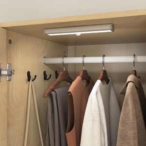 2-Door Wood Modern Apartment <b>Wardrobe</b> <b>Hanging</b> Rod Induction Light Built-in Mirror Bottom Drawers Multifunctional Bedroom Closet - Product Image 6