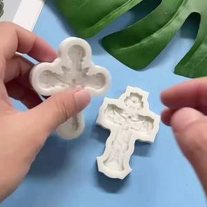 Cross-shaped DIY religious-themed craft resin casting decorative cross <b>silicone</b> candle mold - Product Image 1