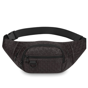 Men's Waist Bag Large Capacity Durable Multi Layer Storage Everyday Outfits Crossbody Bag Brown Black Solid Color - Product Image 5