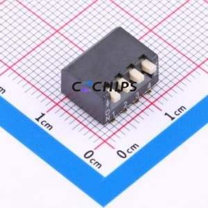 HX 2.54-4P TPCB DIP Switch SMD-8P,11x11.56mm Switch Flat Toggle, Raised Type Single Pole Single Throw 4 Gull Wing Type - Product Image 1