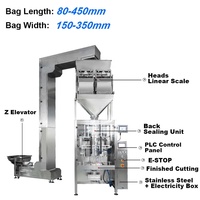 Machine d'emballage alimentaire automatique verticale avec peseuse multi-têtes pour sachets de chips, snacks, grains de café, dattes et noix