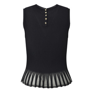 Novità Estate 2026: Top Senza Maniche in <span class=keywords><strong>Maglia</strong></span> <span class=keywords><strong>Nera</strong></span> con Inserti in <span class=keywords><strong>Tulle</strong></span>, Elegante e Versatile per Donna - Product Image 6