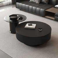 Table basse de style italien de luxe avec plateau en ardoise, rangement intégré, moderne, petite taille, ensemble de salon, idéale pour la maison, simple