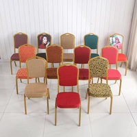 Chaises empilables en métal et tissu pour événements, mariages, conférences, hôtels, salles de réception, banquets, en aluminium, pour événements et fêtes