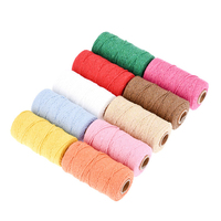 100 Meter Diameter 2Mm Banyak Warna Tersedia Putaran 100% Katun Macrame Benang Tali untuk Pembuatan Syal