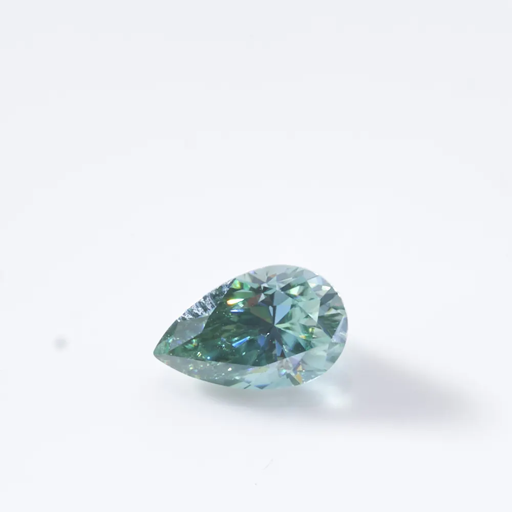 Waterdruppelvorm Blauwgroene Kleur Losse Moissaniet Edelsteen Gra Certificaat Pass Diamant Tester Big Size Synthetische Moissanite