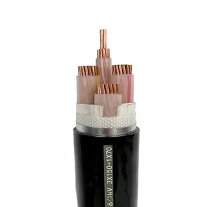 3*150+1*70mm2 Oxygen-free Copper Conductor PVC Outer Jacket Steel Strip Armored Power Cable