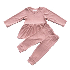 Ensemble de vêtements décontractés en coton pour enfants, deux pièces, personnalisé, t-shirt à manches longues, pantalon à motifs imprimés, costume pour enfants - Product Image 2