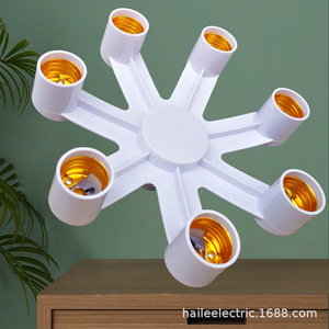 Đa-Đầu Nhiếp Ảnh <span class=keywords><strong>E27</strong></span> Đèn Chủ Chuyển Đổi Một Để Sáu Bảy ABS Nhựa Splitter Ổ Cắm Adapter Cho Ánh Sáng Vít Phong Cách - Product Image 4