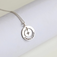 Collier coordonné délicat avec étoile du nord Pendentif de localisation personnalisé Collier de coordonnées GPS Cadeau de moment marquant