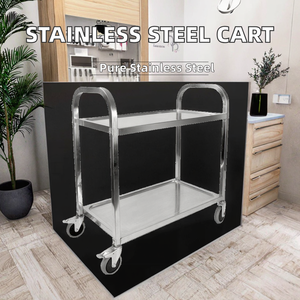 Chariot de livraison à 2 niveaux en acier inoxydable 850x450x920mm pour usage en cuisine et salle à manger d'hôtel - Product Image 2
