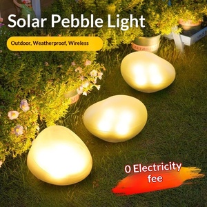 Lampes de jardin LED <span class=keywords><strong>solaires</strong></span> en forme de <span class=keywords><strong>galets</strong></span> simulés pour l'éclairage extérieur des pelouses et allées - Product Image 5