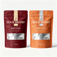 Sachet Doypack Personnalisé Imprimé avec Fenêtre et Fermeture Zip, Qualité Alimentaire, pour Épices, Assaisonnements, Poudres, Mélanges de Piments et Emballage de Snacks