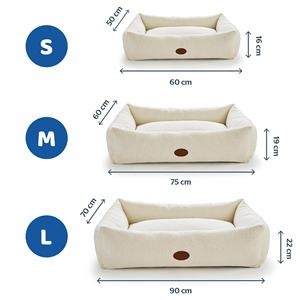 Cama grande para perros de alta calidad, cubierta extraíble rectangular única, patrón sólido, refuerzo cómodo, Boucle lavable para perros cómodos - Product Image 6