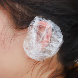 Disposable leak-proof <b>strip</b> <b>plastic</b> shower cap for ear protection, PE ear covers for hair dyeing and hair treatment, free - Product Image 2