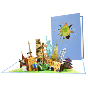 3D Pop Up Greeting Card World Landmarks Travel Theme Art <b>Craft</b> Gift - Product Image 6