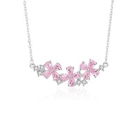 Collier Dan Jewelry en zircone cubique, argent sterling 925, motif floral rose pour femmes, cadeaux de mariage
