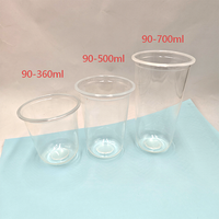 Gobelets jetables en PP avec couvercle, 90-12 oz, 16 oz, 24 oz, logo personnalisé, pour boissons froides