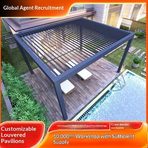 Pabellón inteligente de aluminio, villa, restaurante al aire libre, salón de té, jardín, techo, pérgola, con techo de lamas ajustables - Product Image 3