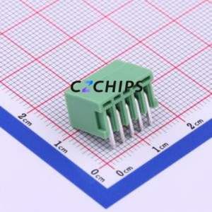 KF2EDGR-2.54-5P Plug-in Terminal Block Bent Lead Through Hole,P=2.54mm Board-to-Board / Socket - Closed 1x5P 2.54mm Green - Product Image 2