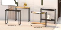 Table de console moderne de luxe en métal et bois pour la maison, l'entrée, la chambre à coucher et le salon, meubles pour appartement