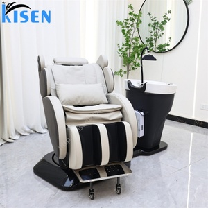 Kisen Luxury Multi-motor Massage Hands Head Basin Automatic Massage <b>Bed</b> With Water Circulation Waterfall Kit Salon Chair - Product Image 2