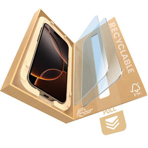 Kit de protection d'écran en verre trempé sans bordure pour iPhone, recyclable, facile à installer, anti-lumière bleue - Product Image 1