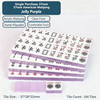 Jeu de Mahjong américain en acrylique Jelly, 166 tuiles avec étui de rangement, 37 mm 40 mm, tuiles solides multicolores de qualité supérieure pour soirée de jeu en famille
