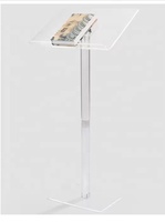 Pupitre en acrylique réglable en hauteur et en inclinaison, mobilier commercial polyvalent pour écoles et centres commerciaux