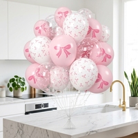 Youlun 35 ballons ronds en latex de 12 pouces, couleurs pastel rose, violet, transparent et blanc, à remplissage rapide, pour décoration de fête d'anniversaire adulte