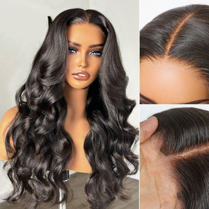 Perruque à ondulation naturelle en <span class=keywords><strong>cheveux</strong></span> humains 100% de style Temu, fermeture 5x5, perruque en dentelle HD, raie au milieu, longue, sans colle, pour femmes - Product Image 2