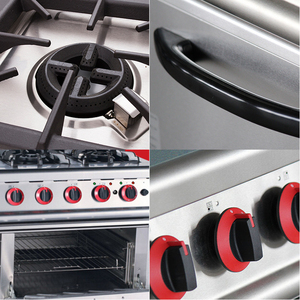 Horno Cocina Comercial Vertical de Seis Quemadores, Doble (Gas + Eléctrico), de Alta Potencia, Acero Inoxidable, 10000-20000W, Multiusos - Product Image 5