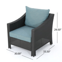 Chaises longues de jardin imperméables Ensemble de conversation en osier pour patio Mobilier de jardin en rotin Fauteuils d'extérieur Ensemble de bistro pour terrasse