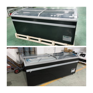 ตู้แช่แข็งแสดงสินค้าแบบเกาะกลาง ไม่มีน้ำแข็งเกาะ ขนาดใหญ่ 1000 ลิตร ประตูกระจก สำหรับเนื้อสัตว์และไอศกรีม ของเคนคูล ซูเปอร์มาร์เก็ต - Product Image 3