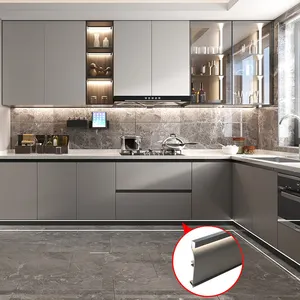 Aluminum Alloy Baseboard Surface Mounted Led Corner Line Hotel Metal kitchen cabinet Baseboard Led Skirting Board