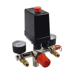 Manifolds T regulator air compressor machine spare parts pressure switch assembly with pressure gauge