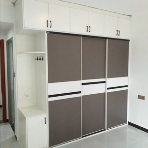Custom Eco-Friendly <b>Large</b> Capacity Bedroom <b>Wardrobe</b> with Segmented Push-Pull <b>Sliding</b> <b>Door</b> Splicing Design for Villa & Hotel Use - Product Image 3