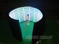 Mur gonflable de cabine de photo de la lumière LED changeante de couleur chaude folle 360