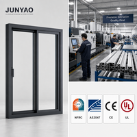 Fenêtre coulissante en aluminium à rupture de pont thermique JUNYAO Factory NFRC AS2047 CE 6063-T5, double vitrage, OEM ODM pour villa