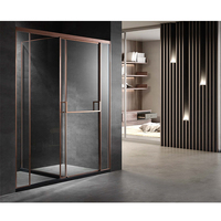 Cube de douche pivotant à 360 °, compartiment de douche en verre facile à nettoyer, porte de salle de bains, écran de douche en verre sans cadre, panneau en verre fixe