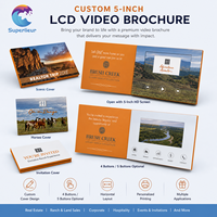 Brochure vidéo personnalisée format A5 avec écran LCD IPS HD de 5,0 pouces, couverture souple, interrupteur magnétique et fonction de lecture automatique, certifiée pour mariages et événements professionnels