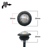 Lumières Led classiques 0.75 pouces rond double couleur 4 LED dégagement clair feux latéraux marqueur feu de gabarit pour remorque de camion