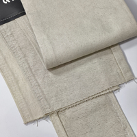 Tissu denim en coton et chanvre blanc brut 12,3 oz, sergé, antibactérien, respirant, lourd et durable pour jeans