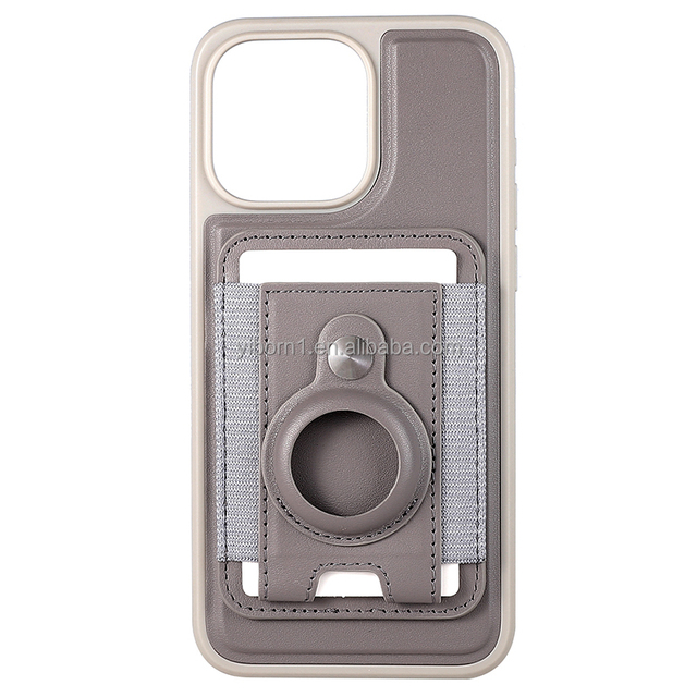 New Product Magsafe Wallet Stand with Airtag Card Holder Leather Phone Case for iPhone 16 Pro Max Featuring Bar Design