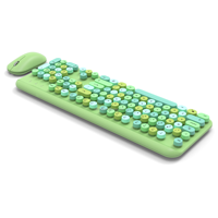 Clavier souris sans fil rétro pour ordinateur de bureau pleine grandeur 2.4GHz clavier sans fil couleur mixte pour Mac PC ordinateur portable de bureau