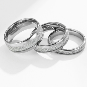 4毫米6毫米8毫米钨钢镶嵌冰丝戒指结婚订婚男女戒指 - Product Image 2