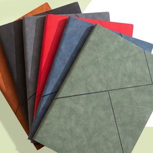 Bloc-notes de bureau personnalisé de haute qualité en similicuir A5 vintage avec reliure multicolore et impression de logo - Product Image 2
