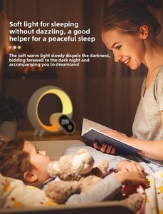 <span class=keywords><strong>Q</strong></span> đầy màu sắc dẫn bàn đồng hồ báo thức Mặt Trời Mọc mô phỏng thông minh Wake Light Loa RGB ánh sáng ban đêm Pin hoạt động nhà thông minh - Product Image 2